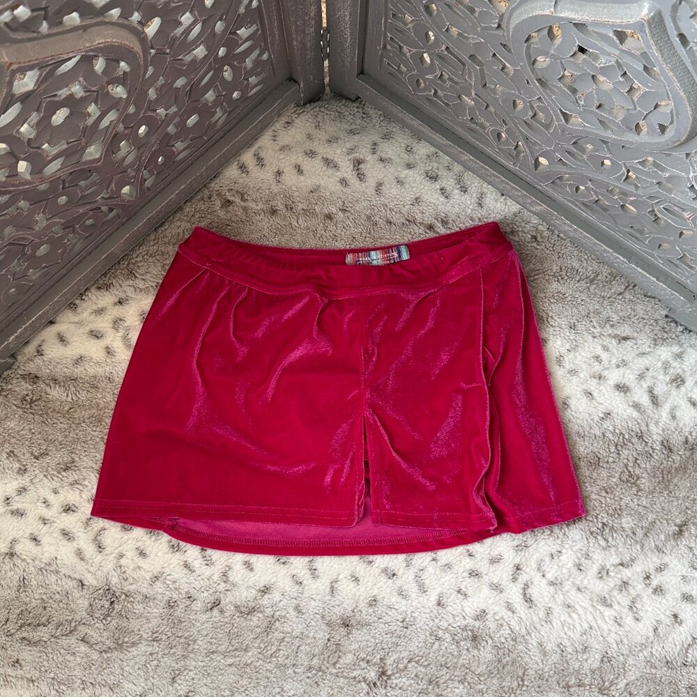Urban Outfitters hot pink Velvet Mini skort